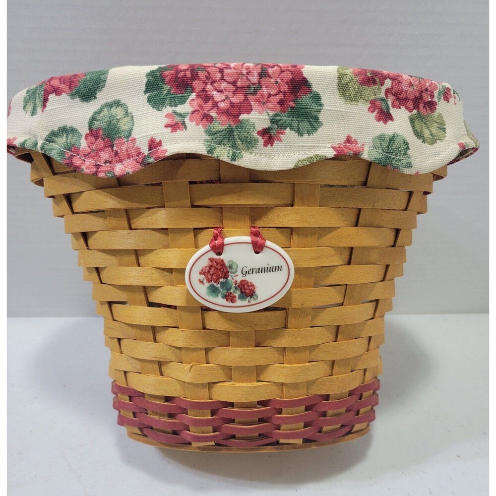 Bonnie Longaberger Signed 2002 May Series Geranium Basket Combo  Protectors